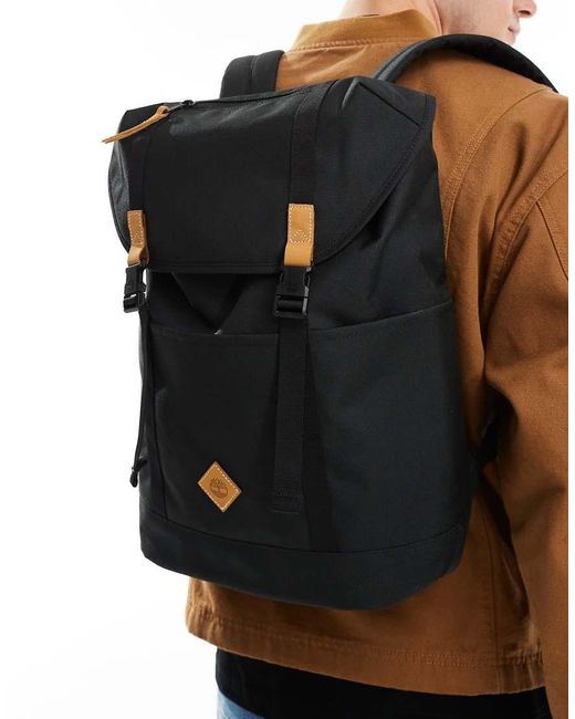 Mochila Negra Con Logo Y Tiras Heritage De Timberland de hombre de color Black