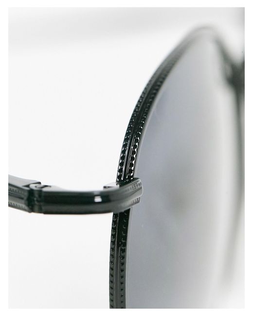 ASOS White 90s Round Metal Sunglasses With Smoke Lens for men