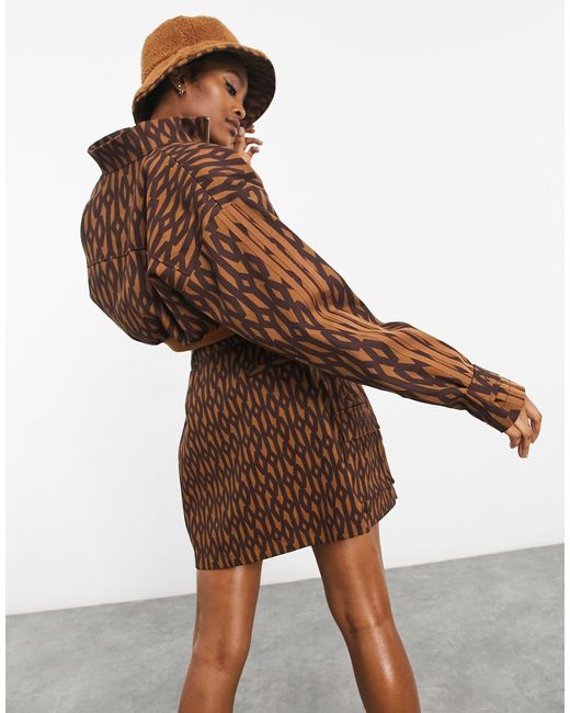 Ivy Park Adidas X Cropped Monogram Jacket in Brown | Lyst