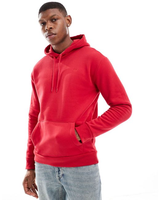 Sudadera con capucha roja con logo Hollister de hombre de color Red