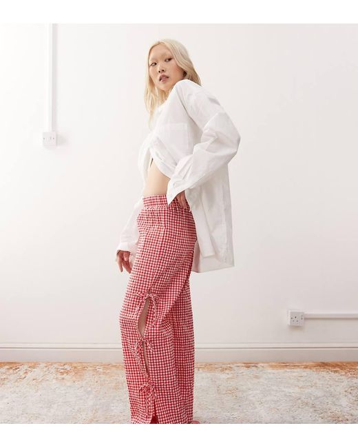Noisy May Multicolor Wide Leg Tie Detail Pants