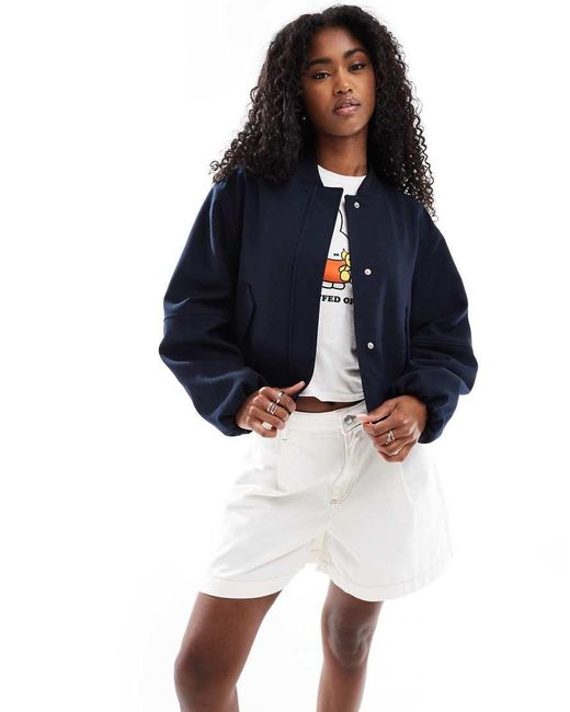 ASOS Elegant Bomberjack in het Blue