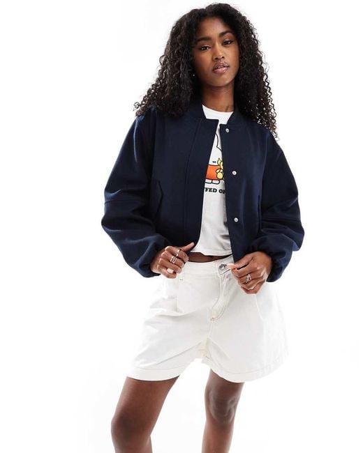 ASOS Blue Tailored Bomber Jacket