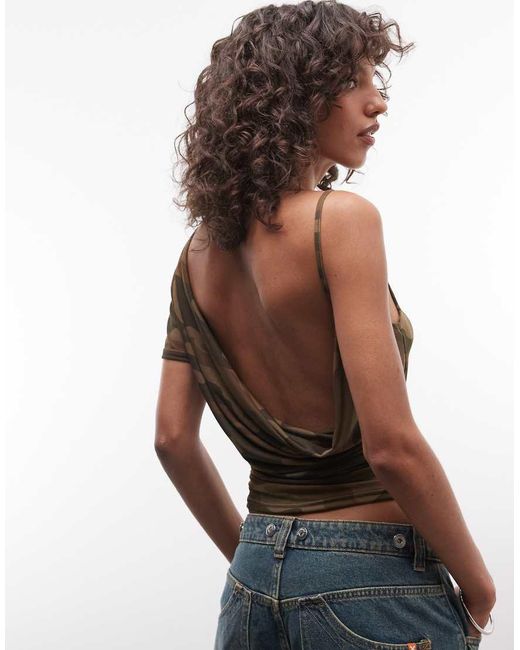 Collusion Brown Backless Asymmetric Top