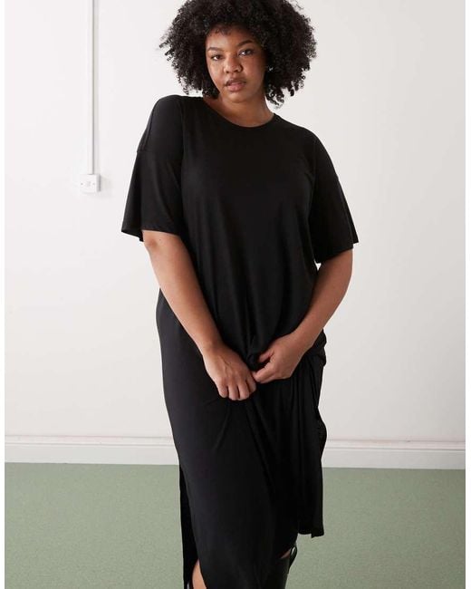 Noisy May Black Midi T-Shirt Dress