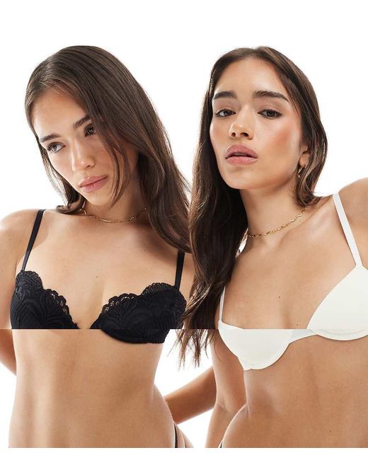 DORINA Black Emersyn 2 Pack Light Padded Demi Bras
