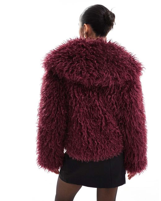 The Frolic Red X bella stovey – exklusive – jacke aus zotteligem kunstpelz