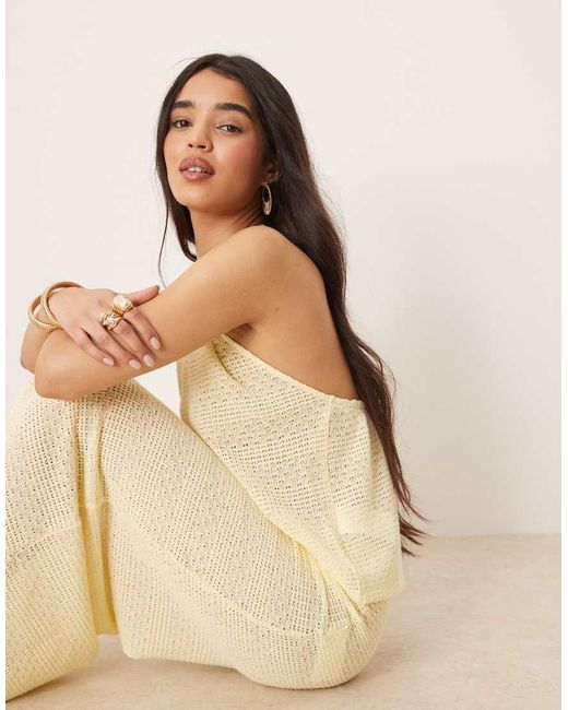 Gina Tricot Natural Co-ord Halterneck Crochet Top