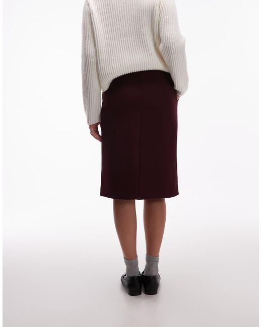 ARKET Red Knee Length Skirt With Zip Through