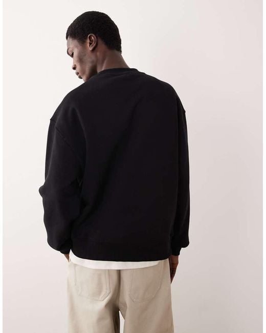 ASOS COLLECTIVE Black Oversized Super Heavyweight Crew for men