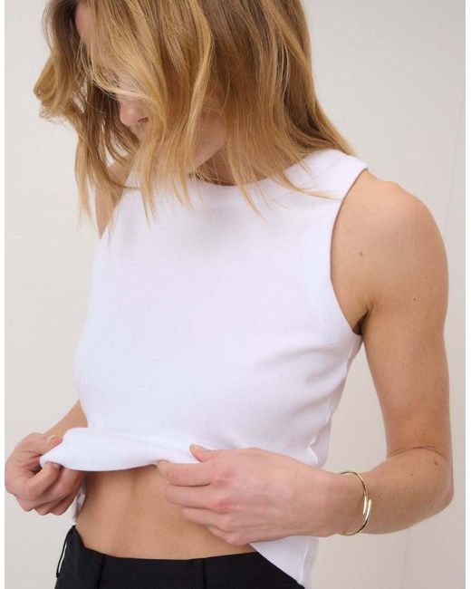 Nobody's Child White Ribbed Racer Vest