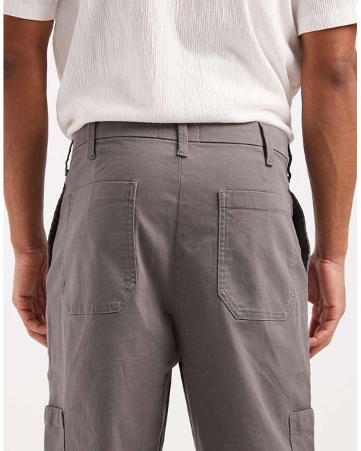ASOS Black Relaxed Tapered Cargo Trousers for men