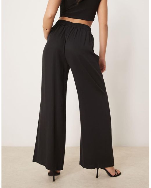 ASOS Black Clean Front Wide Leg Trousers
