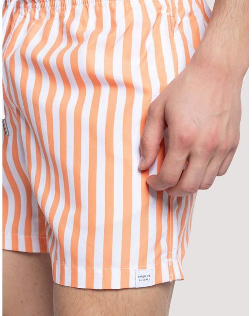 Apreslife Pink Stripe Swim Shorts for men