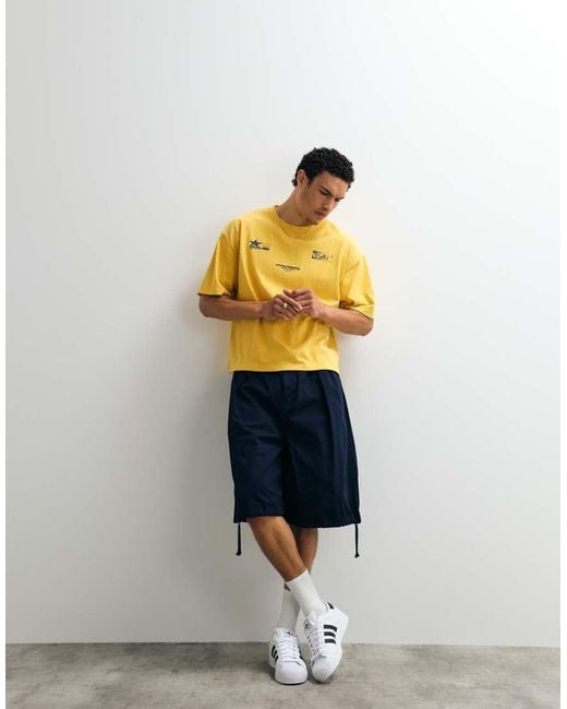 ASOS Yellow Oversized T-shirt With Street Graphic for men