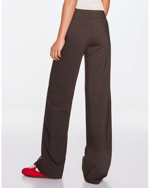 Bershka Brown Wide-Leg Trousers