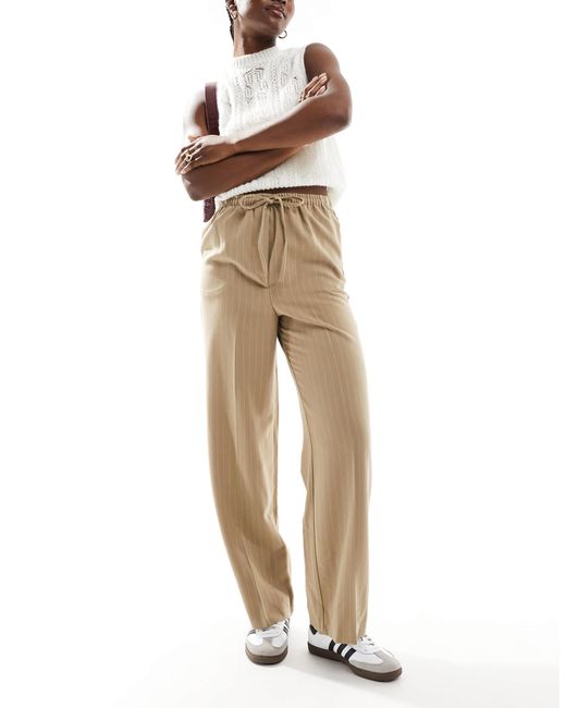 ASOS Natural Tailored Pull On Trousers