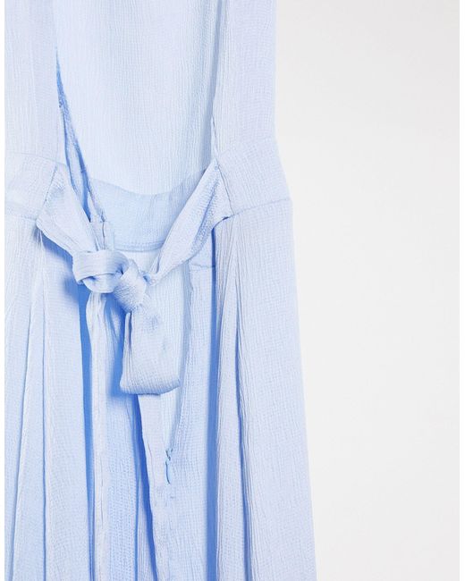 Missguided blue cheap satin dress