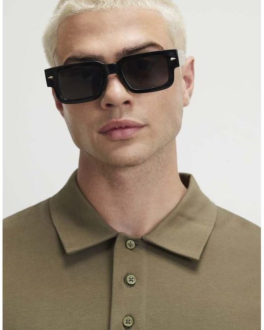 River Island Natural Boxy Fit Button Polo Shirt for men