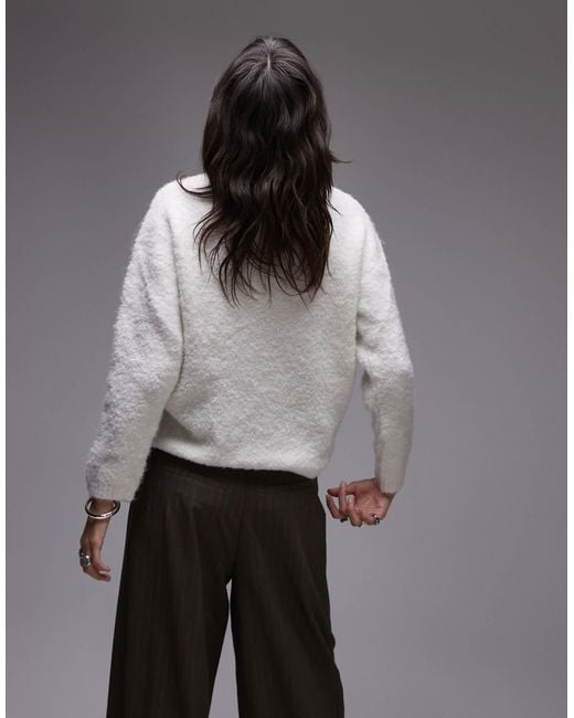 Pull oversize ras Mango en coloris Gray