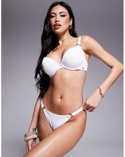 Boux Avenue Gray Broderie Brazilian Bikini Bottom