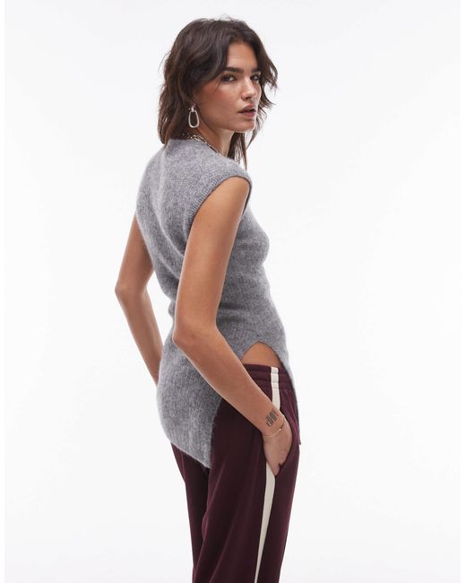 ARKET White Alpaca Wool Blend Long Line Knitted Tank