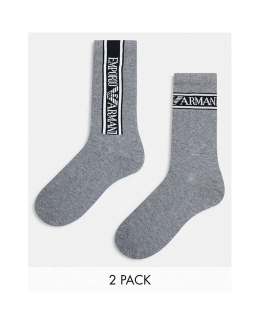 Emporio Armani White Bodywear 2-pack Sporty Socks With Logo Detail for men