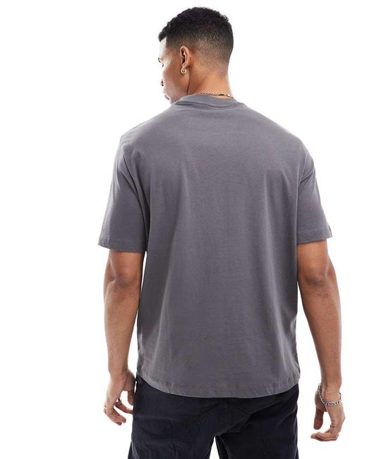 ARMANI EXCHANGE Gray Square Logo T-shirt for men