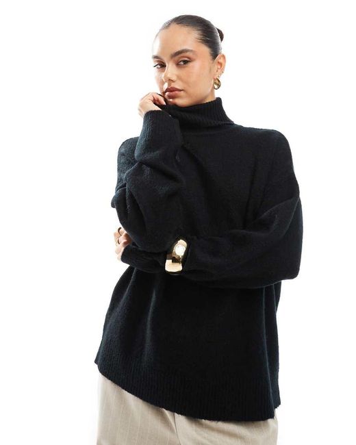 Brave Soul Black Knitted Roll Neck Jumper