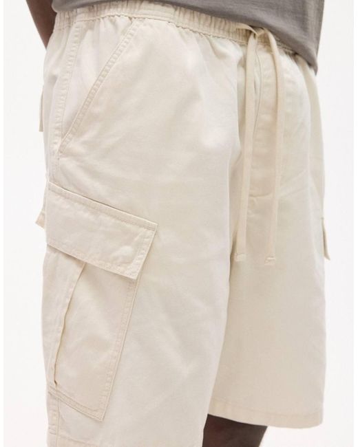 Pull&Bear Natural Cargo Bermuda Shorts for men