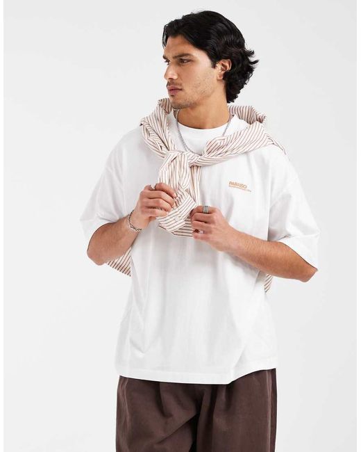 ASOS White Oversized T-shirt With Chest Graphic for men