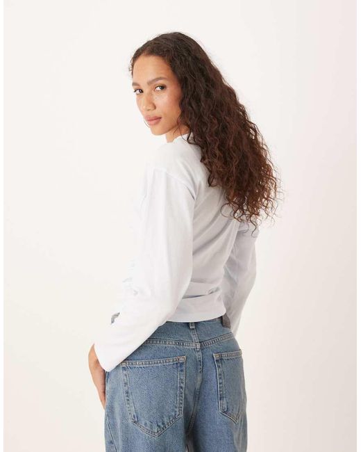 ASOS White Batwing Cinched Slash Neck Draped Top