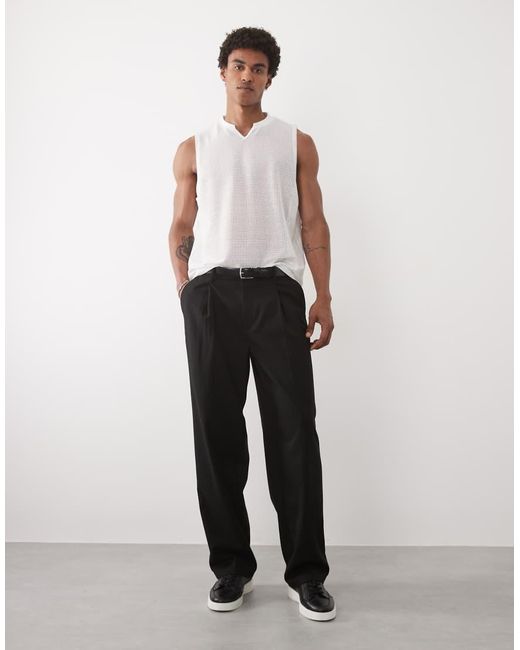 ASOS White Boxy Oversized Relaxed V-neck Vest for men