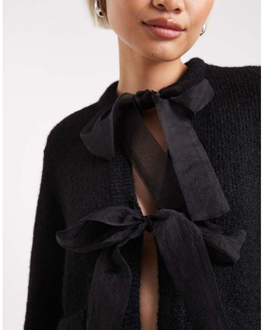 Cardigan Oversize di Object in Black