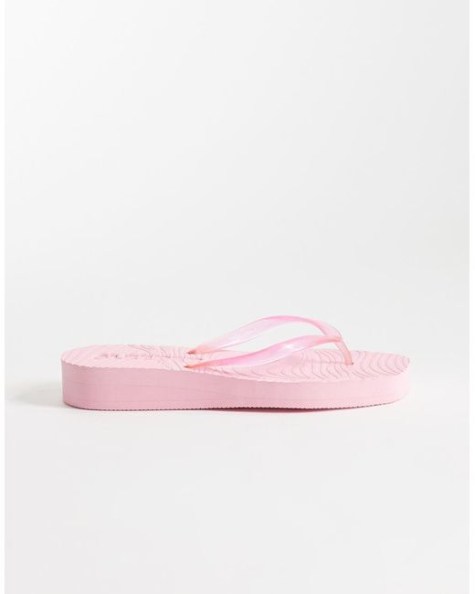 Sleeper Pink Tapered Platform Flip Flops
