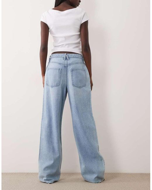 GOOD AMERICAN Blue Weightless High Waist Wide Leg Jeans