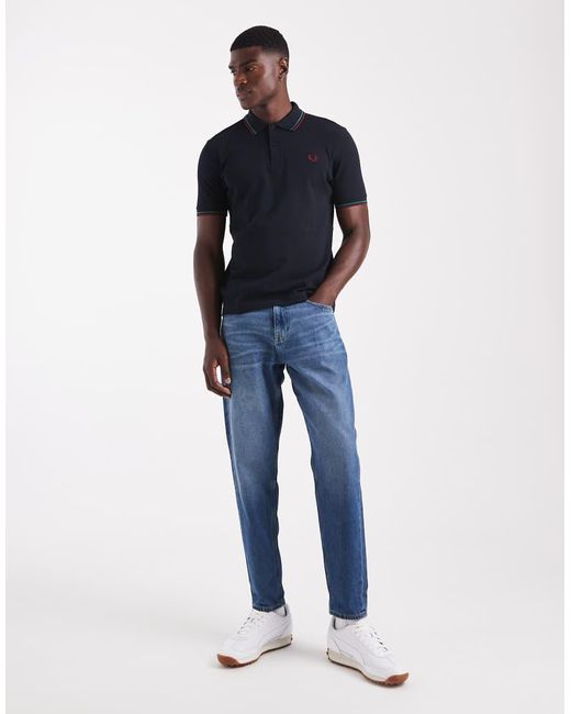 Polo Con Dos Rayas De Fred Perry de hombre de color Blue