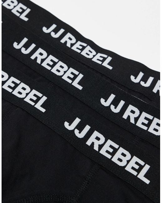 JJ Rebel Black 3 Pack Trunks for men