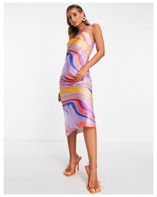 ASOS Scoop Neck Midi Slip Dress in White Lyst