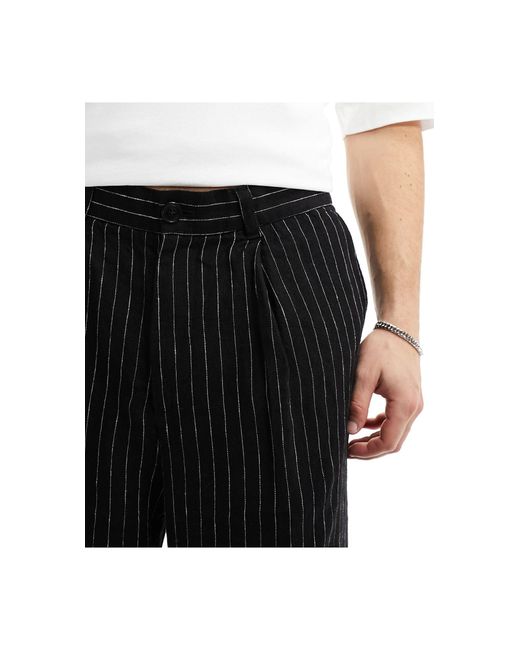 Uno - pantalon décontracté coupe ajustée en lin à fines rayures - et blanc Weekday pour homme en coloris White