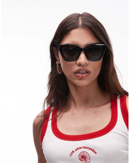 & Other Stories Black Oversize Cat Eye Sunglasses