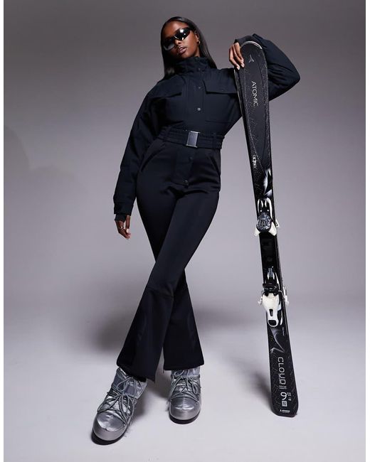ASOS 4505 Ski & Snow Blue Asos 4505 Ski Funnel Neck Kick Flare Belted Ski Suit