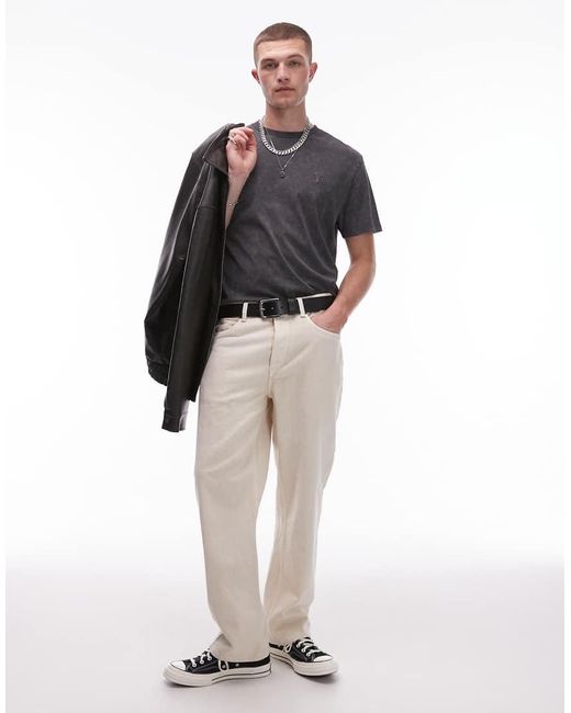 AllSaints Gray Saka T-shirt for men