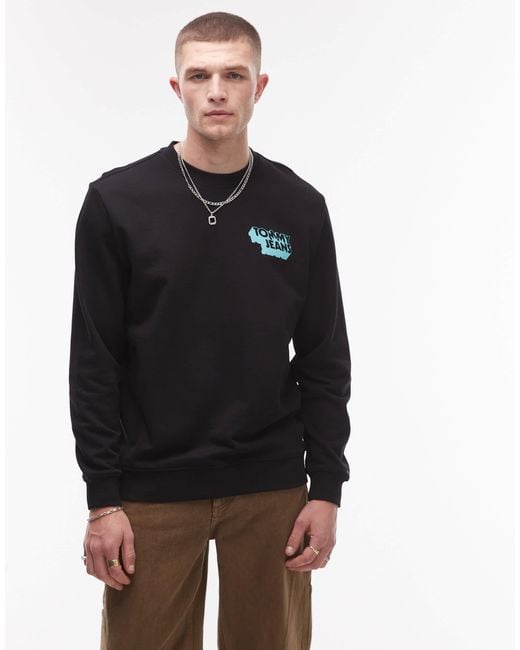Tommy Hilfiger Black Stack Logo Sweatshirt for men