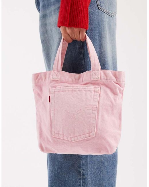 Borsa Shopping Piccola Pastello Con Tasca Sul Retro di Levi's in Pink