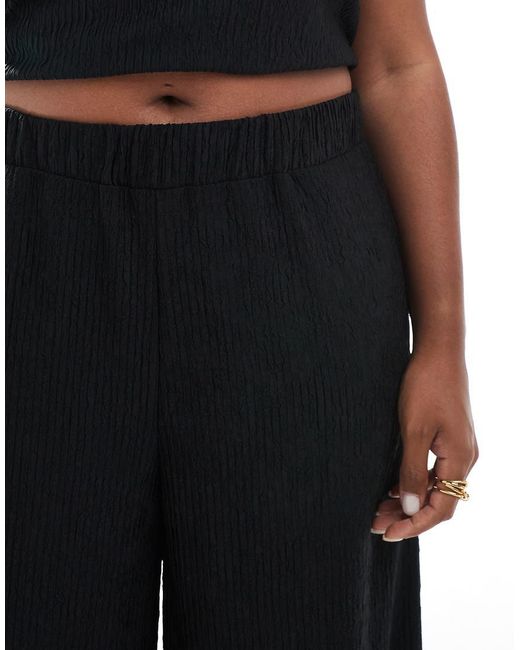 ONLY Black Textured Wide Leg Trousers Co-ord