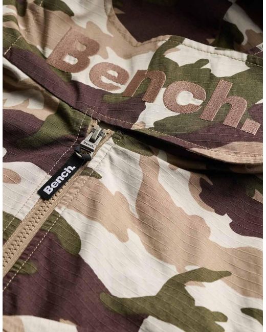 Bench x Superdry & Co Natural Hooded Funnel Neck Ripstop Jacket