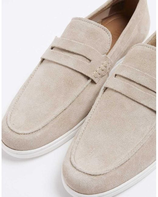 River Island Natural Suede Loafers for men