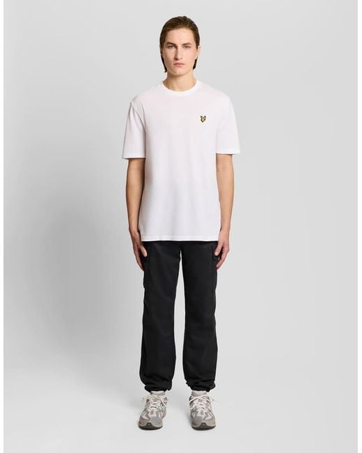 Lyle & Scott White Trousers Cuffed Cargo Trousers for men