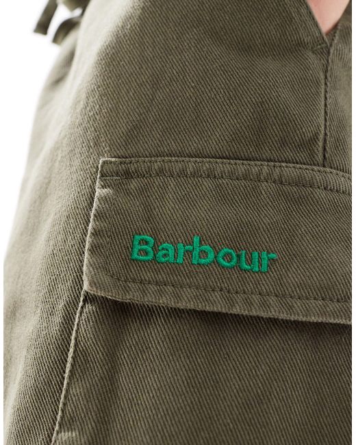 X asos - peel - pantaloncini cargo color kaki di Barbour in Green da Uomo